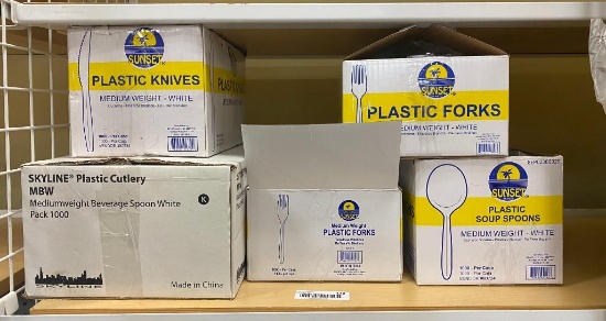Boxes of disposable Cutlery