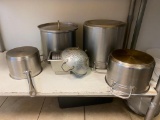 Large Stainless Steel Pots and Colander