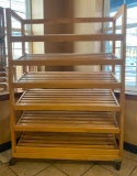 Large Kason Wooden Bakery Display Rack on Casters