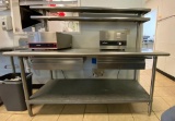 Stainless Steel Work and Prep Table with Two Upper Shelves