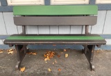 Quaint Green and Black Outdoor Bench