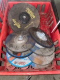 Lot of various large sized grinding wheels