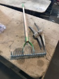 AMES Thatch Rake and 2 steel pickaxe heads