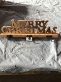 Merry Christmas Wood Decoration with Hooks