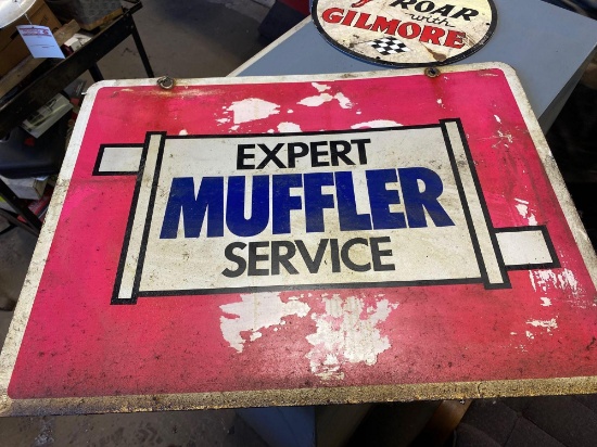 2 Sided Expert Muffler Service Metal Sign