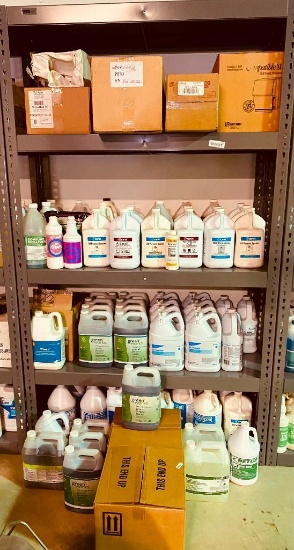 Shelves Full of Various Industrial Cleaning Supplies