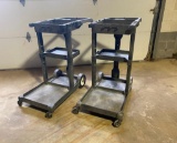 Two Rolling Janitorial Carts