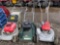 (3) Assorted Walk Behind Mowers for Parts
