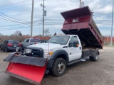2011 Ford F-550 Diesel 4x4 Dump Truck w/ Boss 9ft 2in V-Plow