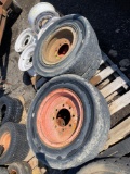 (4) 8 Lug Solid Skidloader Wheels