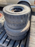 (4) Pneumatic Forklift Wheels (fronts and rears)