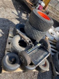 Assorted Zero Turn Front/Rear Wheels & Tires with Sulky