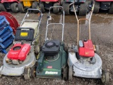 (3) Assorted Walk Behind Mowers for Parts