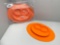 Bright Orange Children's Happy Silicone Plate Mats (2)