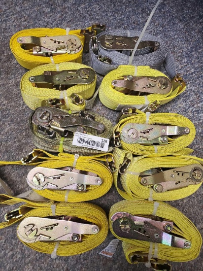 Lot of 10 Box Truck and Trailer Ratchet Straps