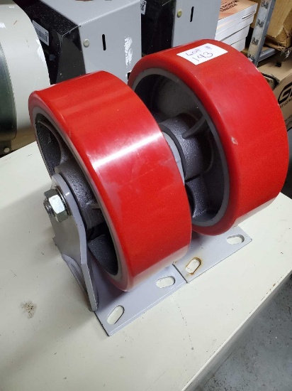8" Red Caster Wheels (2)