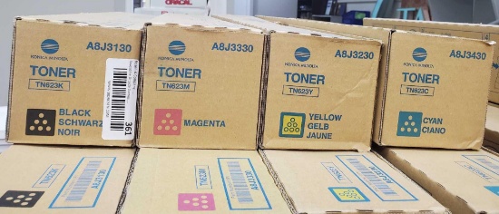 Konica Minolta Toner Set of 4 - Black Magenta Yellow and Cyan - See Pics for Toner Codes