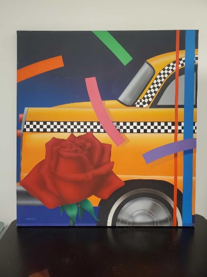 Ulichney 1980 Taxi Rose Large Canvas Painting