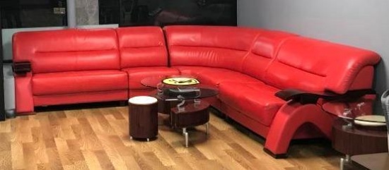 Custom Red Club Couch