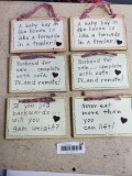 Set of 6 Comical Plaques