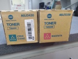 SET OF 2...Konica Minolta Toners - Cyan and Magenta - See Pictures for Toner Numbers