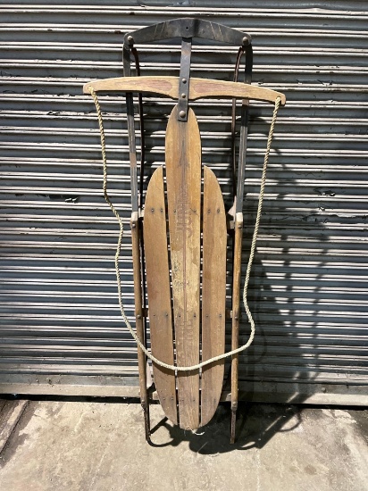 Vintage Airline Junior Wood and Metal Sled