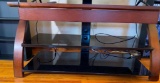 Modern Concept Flat Panel Bentwood and Glass TV Stand