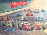 Vintage Miller High Life Indianapolis 500 Racing Ad Poster by Ron Burton