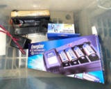 ...Bin of Energizer Rechargeable Batteries and Float Charger...