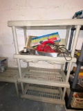 Shelving Unit with Measuring Wheel, Dirt Devil Vacuum and More!