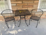 Mid Century Modern Wrought Iron Table and Chairs