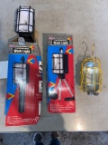 (2) 12 Volt Work Lights with Tripods and Additional Cover