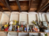 Shelf of Various Oil and Cleaning Products