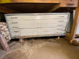 Vintage Industrial Metal Blueprint Drawers