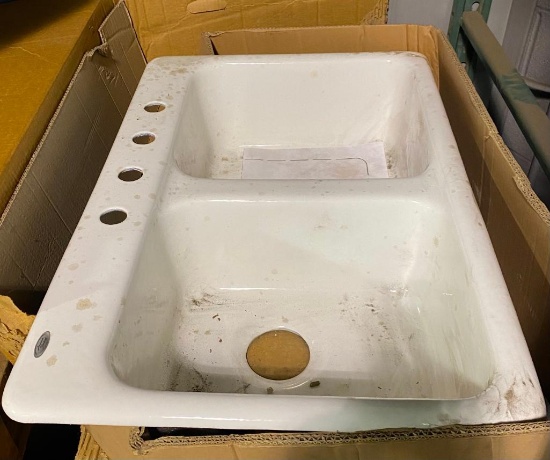 American Standard...Double Bowl Cast Iron Kitchen Sink
