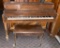 Upright Wood Piano and Bench