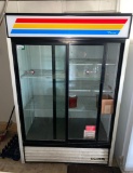 True Refrigerator Display Cooler Cabinet with Dual Sliding Doors