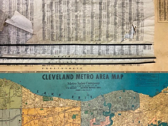 Vintage Map of Cleveland and Laminated Map of Cleveland