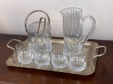 Silver Colored Tray and Bar Set