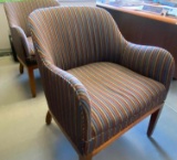 Upholstered Armchairs with Wood Bases (2)