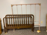 Wrought Iron Headboard and Wooden Bed Frame