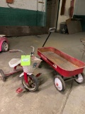 Vintage Radio Flyer Wagon and RARE Hedstrom Tricycle