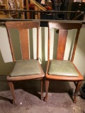 Two Matching Wooden Chairs with Claw Feet