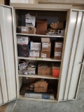 Metal Industrial Storage Cabinet Filled with MANY Boxes of Tile