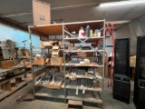 Project Table / Workbench & Huge Industrial Shelving Unit FILLED with Fixtures, Hinges and Hardware