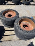 Set of (4) Solid 8 Lug SkIdloader Wheels