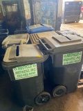 (10) Approx 65 gal wheeled trash bins