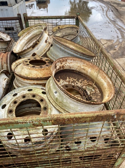 Steel Crate & Assorted Tractor Rims-See Pics