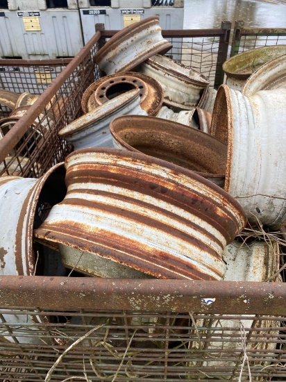 Steel Crate & Assorted Tractor Rims-See Pics