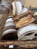 Steel Crate & Assorted Tractor Rims-See Pics